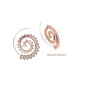 Spiral Hoop Earrings Women Color Gold